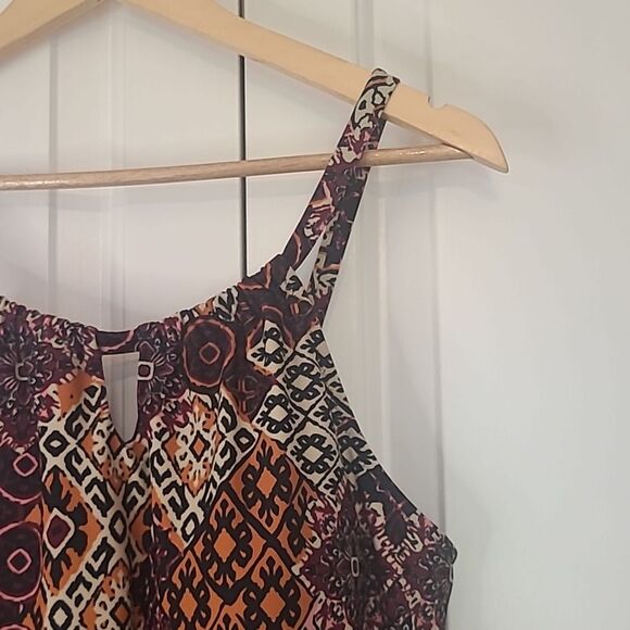 Coldwater Creek One Piece Swim Dress Multicolored Patchwork Print Size 12 - Picture 3 of 14